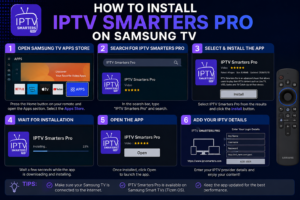 How to install IPTV Smarters Pro on Samsung Smart TV with IPTV setup and streaming guide